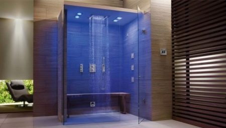 בקתות מקלחת מובנות: תכונות, זנים, כללי בחירה