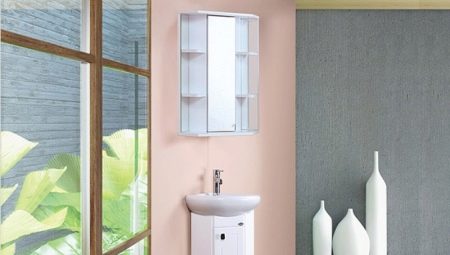 Dulapuri de colț cu oglindă pentru baie: cum să alegeți și să instalați?