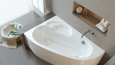 Vasche da bagno asimmetriche in acrilico: varietà, consigli per la scelta