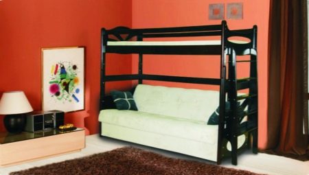 Poschodové postele s pohovkou: odrody a kritériá výberu