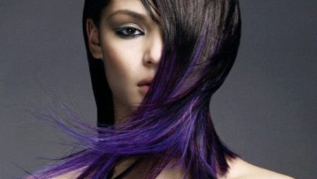 Violetiniai plaukų galiukai: mados tendencijos ir dažymo būdai