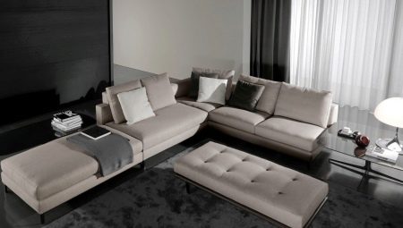 Modularne kutne sofe: vrste, veličine i pravila odabira