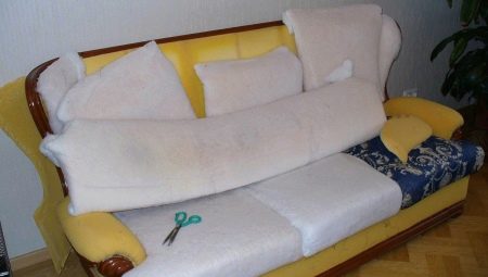 Putuplasta gumijas nomaiņas iespējas dīvānā