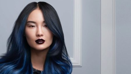 Modré konce vlasů: vlastnosti a pravidla barvení