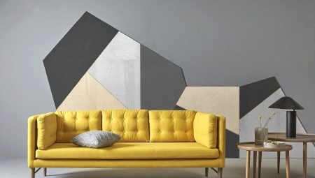 Keltaiset sohvat: käyttö sisustuksessa, väriyhdistelmät