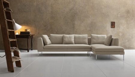 Sofa berkaki: pelbagai jenis dan contoh di pedalaman