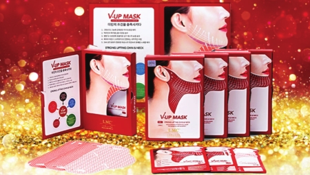 Masque V-UP efficace pour le lifting d'urgence du visage ovale et du double menton de la marque Lamucha