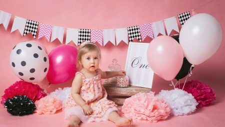 Cum să decorezi cu baloane ziua de naștere a unei fetițe de 1 an?
