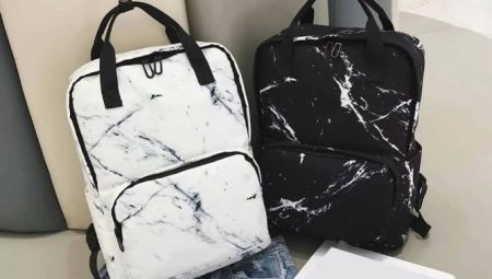 Mga tampok ng marble print backpacks