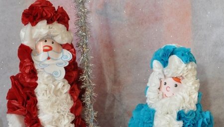 Święty Mikołaj i Śnieżna Panna z serwetek