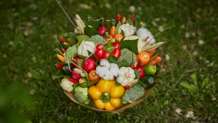 Making a bouquet of vegetables with your own hands
