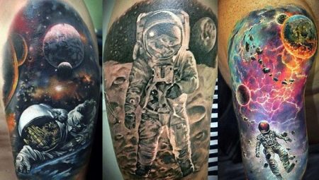 Преглед на татуировката на астронавт