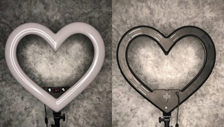 Značajke prstenastih svjetiljki u obliku srca i njihov izbor