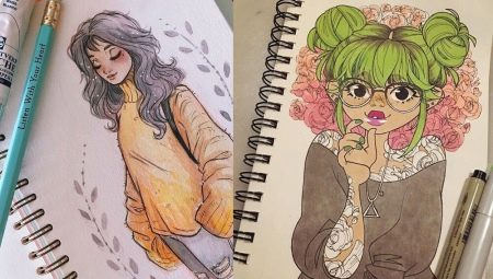 Desene de fete pentru caiet de schițe: markere și creion. Cât de ...