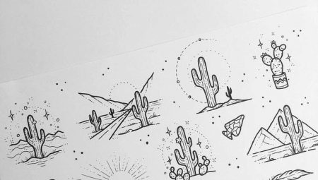 Desenhos para um caderno de esboços no estilo minimalista