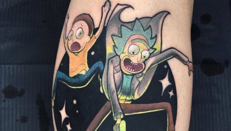 Tattoo Rick at Morty: mga tampok at sketch