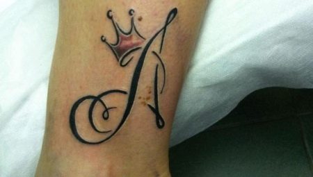 Tattoo in the form of the letter A