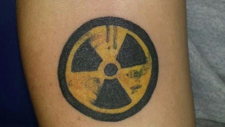 Radiation sign tattoo