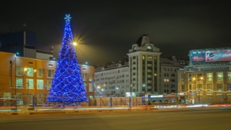 Opcje dekorowania drzewa ulicznego na Nowy Rok