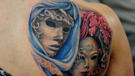 El significado y los bocetos del tatuaje de la máscara teatral.