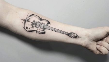 Significado e esboços de uma tatuagem em forma de violão