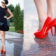 Piros cipő és fekete ruha