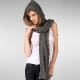 Naka-knitted hooded scarf