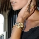 Jam tangan emas wanita dengan gelang emas
