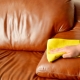 How to wipe a handle off a leather sofa?