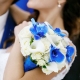 Sejambak pengantin putih dan biru: kehalusan reka bentuk dan pilihan