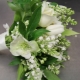 Bó hoa trắng xanh cho cô dâu: lựa chọn thiết kế và sắc thái của sự lựa chọn