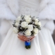 Balto rožu līgavas pušķis: izvēle un dizaina iespējas