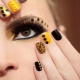 Zwart-gele manicure: heldere en ongewone ideeën