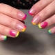 Ideas for designing a colored jacket on short nails