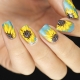 Sunflower manicure: sikat na mga diskarte at mga naka-istilong ideya