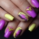 Caratteristiche della manicure giallo-viola