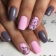 Ontwerpopties voor grijs-roze manicure