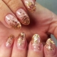 How to stretch nails with glitter?
