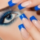 Blauwe Franse manicure