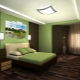 Miegamojo interjero dizainas žaliais atspalviais