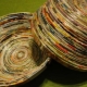 Candy bowls made of newspaper tubes