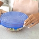 Tapas elásticas de silicona para utensilios de cocina: descripción y propósito.