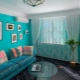 Turquoise woonkamer: ontwerpkenmerken en interessante opties