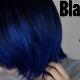 Black and blue hair: shades and subtleties of coloring