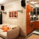 التصميم الداخلي لغرفة المعيشة في المطبخ في خروتشوف