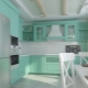 Interior design della cucina alla menta