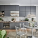 Pilkos spalvos virtuvės interjero dizainas