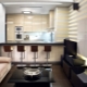 تصميم غرفة معيشة ومطبخ بمساحة 21-22 متر مربع. م
