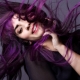 Purple strands on dark hair: the choice of shade and subtleties of coloring