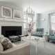 Zilā dzīvojamā istaba: dizaina noteikumi